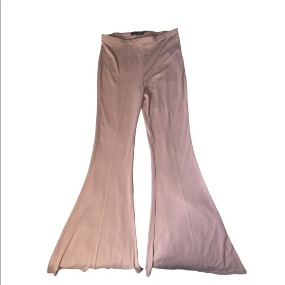 E.SSue Flared High Waist Baby Pink Pants Size L